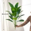 88cm 24Leaves Large Tropical Palm Tree Fake Banana Plants Leaves Real Touch Strelizia Plastic Monstera Plant for Home Garden 240127