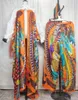Ethnic Clothing Europe Fashion Autumn 2024 Boho Printed Women Silk Two Pieces Set Plus Size African Blogger Long Pants Cardigans