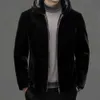 Short Hooded Fur Coat for Mens Winter Thick Insulation Business Leisure Integrated Gold Mink RTHO