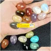 Stone Polished Egg Shape Loose Reiki Healing Chakra Natural Ball Bead Palm Quartz Mineral Crystal Tumbled Gemstones Hand Piece Home Dhqpg LL