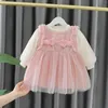 Robes pour filles 9M-5T, vêtements pour bébés enfants, robe de princesse de printemps, manches longues, pour tout-petits de 1 an, 2024