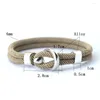 Charme Pulseiras Noter Hiphop Mens Pulseira com Corda Dupla Camada Fácil Gancho Náutico Braclet Homme Presente para Marido Lazer Pulseira