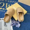 Naked Wolfe Slipper Designer Slipare Womens Sandal Platform Gummi Buckle Slides Winter Cork Platt Slides Tjock Soled Wrapped Toe Mockes varm Mule Fashion Size 35-44