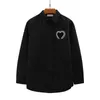 Nya höst- och vinter ami-mäns och kvinnors älskare Lapel Shirt High Street Law Heart Embroidery's and Women's Long Sleeved Shirt