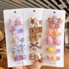 Hårtillbehör 3st/Set Girls Cute Chiffon Yarn Bow Hairn Pins Kids Sweet Ornament pannband Clip Barrettes Fashion