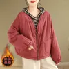 Women's Jackets Autumn Winter Cotton Jacket 2024 Design Loose Casual V-Neck Long Sleeve Padded Quilted Coat Mujer Chaqueta Z3756