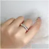 Pierścienie klastra S925 SIER MOSY ROW Diamond Pierścień Kobieta prosta japońska i koreańska palcem wskazująca biżuteria DHNA5