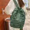 Sacos de escola feminino na moda verde lona saco de livro senhoras cordão portátil faculdade menina vintage legal feminino viagem mochila moda