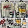 Maglietta Hellstar Camicie firmate T-shirt grafica Abbigliamento Abbigliamento Pantaloni a vita bassa Tessuto lavato Street Graffiti Lettering Stampa lamina Vintage Nero Vestibilità ampia Taglie forti WJB6