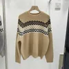 Kobiety swetry jesienne zimowe wzór retro wełniany wełniany kasek swetra luźne raglan rękaw kaszmirowy dzianinowy skoczek marki pullover