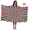 Serviette de plage en microfibre, drapeau américain, serviettes de bain, impression numérique, protection solaire, douce et absorbante, divers motifs, 0202