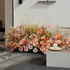 Decorative Flowers Retro Color Artificial Wedding Flower Row Arrangement Arch Pavilion Decor Floral Party Stage Scene Floor Layout Props