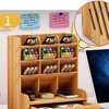 1pc Wooden Desk Organizer MultiFunctional DIY Pen Holder Storage Box Desktop Stationary Rack for Home Office and School 240125