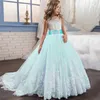 Girl's Dresses Fancy Flower Long Prom Gowns Teenagers Dresses for Girl Children Party Clothing Kids Evening Formal Dress for Bridesmaid Wedding