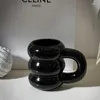 Tasses tasses en céramique de style coréen café fleur irrégulière thé au lait 420ML petit déjeuner et ustensiles de cuisine pour les amis