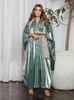 Vêtements ethniques Brillant Satin Open Abaya Kimono Femmes Robe de fête musulmane Bat Sleeve Abayas Outwear Turquie Dubaï Tenues islamiques Kaftan Hijab