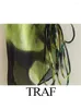 Рабочие платья TRAF 2024, летние шифоновые наряды, модная элегантная женская одежда, комплект из двух предметов, сексуальные рубашки с v-образным вырезом и расклешенными рукавами, юбка для