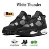 Met doos Jumpman 4 basketbalschoenen Militair Black Cat Red Thunder 4s Pine Green White Oreo Olive Midnight Navy Dames Heren Outdoor Sports Sneakers Trainers Big Size 13