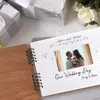 Party Supplies Brown Guest Book 8,5x7 tum Wood Wedding-inloggning