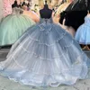 Sexy hors de l'épaule princesse douce 16 filles robe de bal perles cristal à lacets jupe bouffante robe De 15 Quinceanera femmes tenue de fête