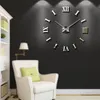 Nouvelle décoration de la maison grand 27 47 pouces miroir horloge murale design moderne 3D bricolage grande horloge murale décorative montre mur cadeau unique LJ2012196S