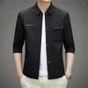 남자 재킷 2024 봄과 가을 폴로 칼라 재킷 코트 청소년 한국 캐주얼 셔츠