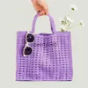 Shoulder Bags ollow Out Tote Bag Large Capacity Luxury Designer andbag For Women 2023 New Fasion andmade Weave Casual Soulder Beac bagsH2422