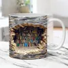 Mugs 3D Effect Bookhelf Mug Creative Ceramic Library Book Lovers Tea Coffee Cup Halloween Juldekorpresent för läsare