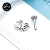 Stud Küpe Titanyum G23 Dört Renkli Zirkon Kişilik Tragus Piercing Takı Kadın Kulak Kıkırdağı ile Sekiz Yüzey Örümcek Seti