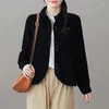 Frauen Jacken Mode Grün Cord Mantel Weibliche 2024 Retro Casual Mäntel Frühling Herbst Lose Lange Hülse Hemd Jacke Tops