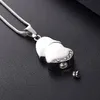 LKJ12447 Silver Tone Heart Cremation Pendant Men Kvinnor Ashes Holder Memorial Urn Halsband med tratt presentförpackning230T