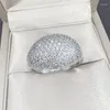 Cluster-Ringe Luxus-Kristall-Frauen-Brautring mit vollen Steinen Erstklassiges Silber 925 Sterling für Dame Hochzeit Verlobung Viele Größen