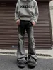 女性ブラックフレアジーンズヴィンテージY2K 90S美的バギーデニムズボンEMO 2000S HARAJUKU WIDE COWBOY PANTS Trashy Closes 2024 240129