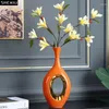 Vases Modern Luxury Orange Phnom Penh Ceramic Vase Creative Living Room Entrance Family Decoration Hollow Flower Home