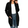 Cardigan d'automne ouvert sur le devant pour femme, pull surdimensionné en tricot, manteau plumeau avec poches, 240126