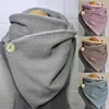 Ethnic Clothing Fashion Knit Solid Scarf Multi-Purpose Casual Shawl Women Retro Button Accessory