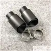 كاتم الصوت من الفولاذ المقاوم للصدأ الأسود لنصائح عادم Akrapovic Car Carbor er erting1pcs إسقاط الهواتف النقدية للدراجات النارية نظام الأجزاء dhyig