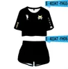 Kvinnors träningsdräkter haikyuu !! MSBY Black Jackals Women Fashion 3D Print Sexy Two Piece Set Soft T-shirt och Elastic Shorts Japanese Anime