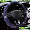 Steering Wheel Covers 3738Cm Soft P Rhinestone Car Steering Wheel Er Interior Accessories Styling J220808 Drop Delivery Automobiles Mo Dhxfa