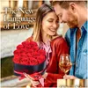 Ghirlande di fiori decorativi Fiori decorativi 24 / 18Pc Confezione regalo rosa a forma di cuore Bouquet eterno artificiale Rosso San Valentino Natale Dh9Ax