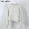 Novo 24ss Outono Inverno Yoga Hoodie Scuba Womens Plus Velvet Espessamento Jaquetas Hoodys Esportes Meio Zíper Terry Designer Suéter Chothing Solto Roupas Curtas