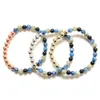 MG2045 New Design 6 MM Blue Kyanite Labradorite Black Tourmaline Mix Gemstone Bracelet Womens Cooper Beads Yoga Wrist Mala