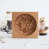 Moldes de cozimento Estilos Molde de biscoito de madeira Cortador de gengibre Press 3D Bolo Embossing Rose Flower