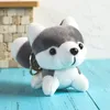 Chaveiros bonito 4-inch husky brinquedo de pelúcia chaveiro com material macio de cristal animal chaveiro acessórios de saco e encantos de telefone