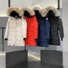 Designer feminino ganso canadense versão de comprimento médio puffer jaqueta feminina para baixo parkas inverno grosso casacos quentes à prova de vento streetwear