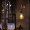 Wall Lamp Industrial Staircase Aisle Hallway Balcony Lamps European Retro Restaurant Bar Single Head Wrought Iron Pipe