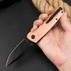 SG XR Folding Knife D2 Black Titanium Coated Drop Point Blade CNC Copper Handle Outdoor Camping Hiking EDC Pocket Folder Knives with Retail Box