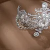 Pinces à cheveux Frontlet Goutte D'eau Cristal Bandeaux Perle Diadèmes Flapper Cap Coiffes De Mariage Strass Front Couronnes Bijoux De Fête