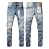 Mens Designer Ksubi Uomo Pantaloni Rip Denim Biker Vernice grigia Distress Stretch Moto Bone Halloween Jeans viola per 436gh K65Y