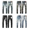 Designer lila varumärke jeans för män kvinnor byxor sommarhål i hög kvalitet broderi motorcykel trendig lång rak hål high street denim grossist
